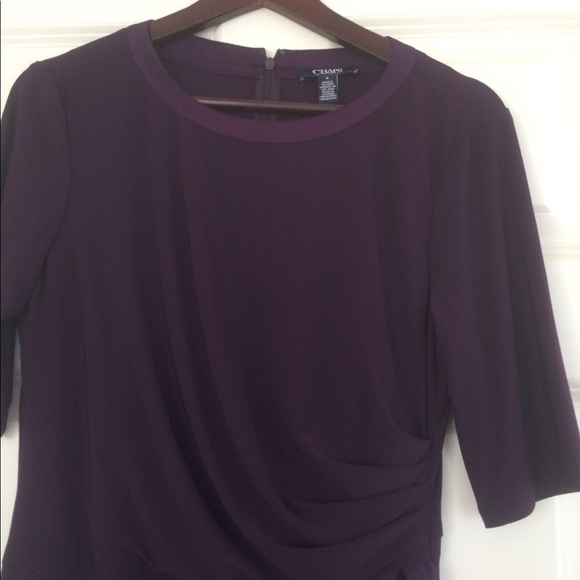 Chaps special occasion faux wrap dress aubergine - Picture 7 of 7